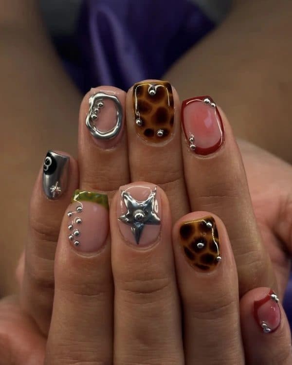 Charm Box, squoval short nails