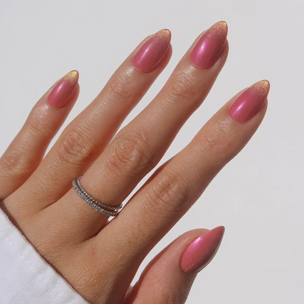 Rose Jelly, almond short nails