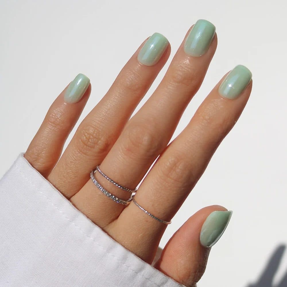 Sheer sage jelly nails