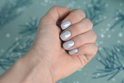 Silver Frost, squoval short nails