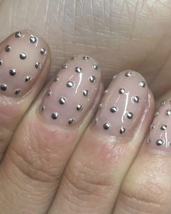 Silver Studs, oval short nails