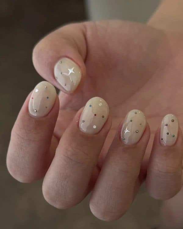 Stud Dots, oval short nails
